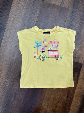 Garanimals Yellow Short Sleeve Tee with Ice Cream Cart Graphic